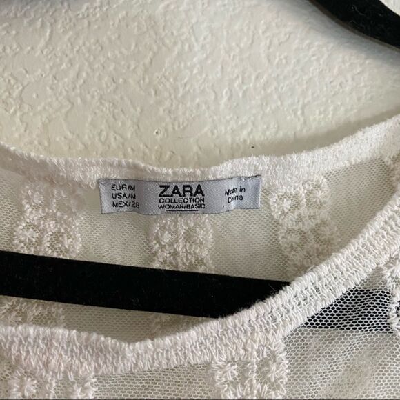 Zara Sheer Witchy White Blouse - Picture 5 of 8